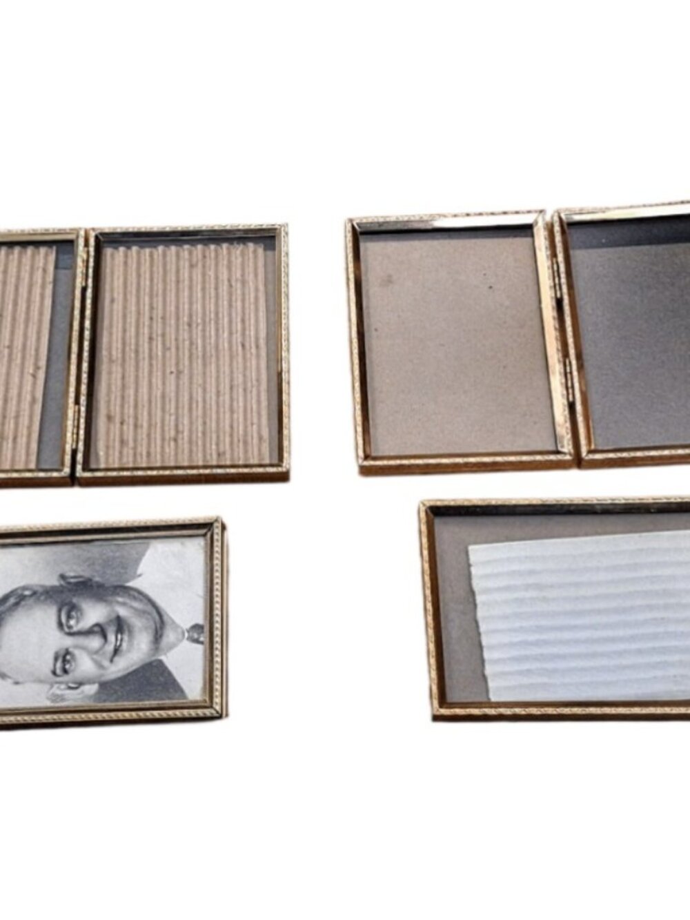 Four Vintage Gold Tone Brass Photo Frames